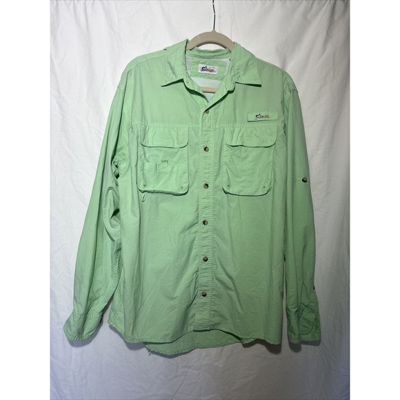 World Wide Sportsman Other - World Wide Sportsman Shirt Mens Large Green Long Sleeve Button Up Medium EUC I12